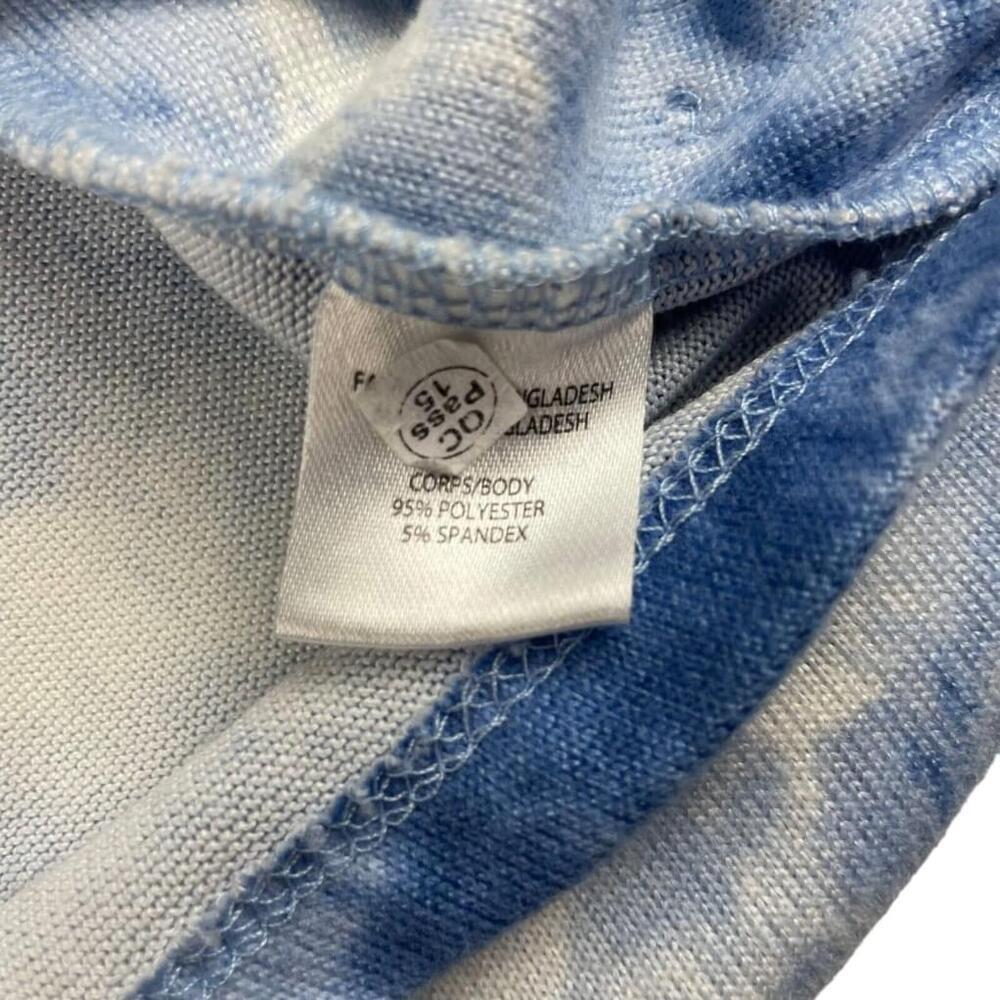 My Style Sweatshirt Womens Large Blue White Tie Dye Ruched Long Sleeve V Neck - Picture 10 of 11